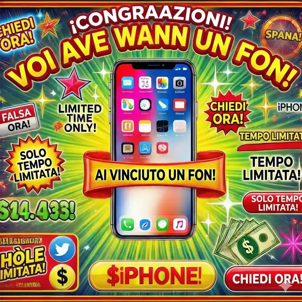 Congratulazioni! Hai vinto un telefono! Richiedilo ora!