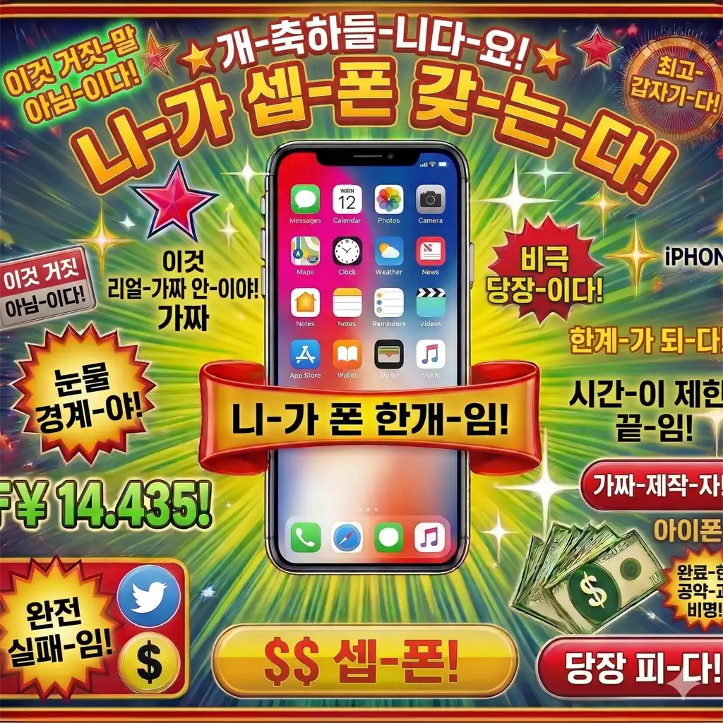 축하합니다! 휴대폰에 당첨되셨습니다! 지금 바로 받으세요!