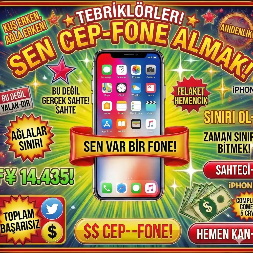Tebrikler! Bir telefon kezandınız! Hemen eleyn!